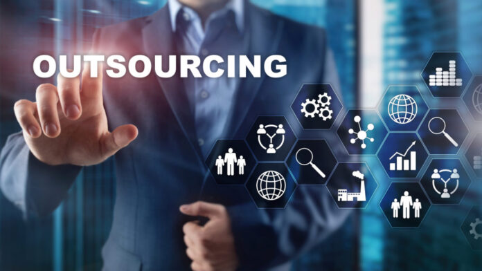 Outsourcing Human Resources. Global Business Industry Concept. Freelance Outsource International Partnership